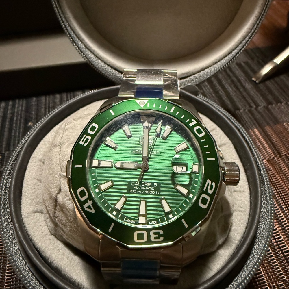 Tag Heuer Green and Silver Men's Watch